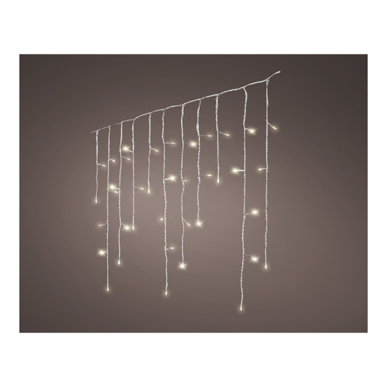 Cortina led icicle lights, 240 leds, multifunções, luz quente, para exteriores, 5,8 m