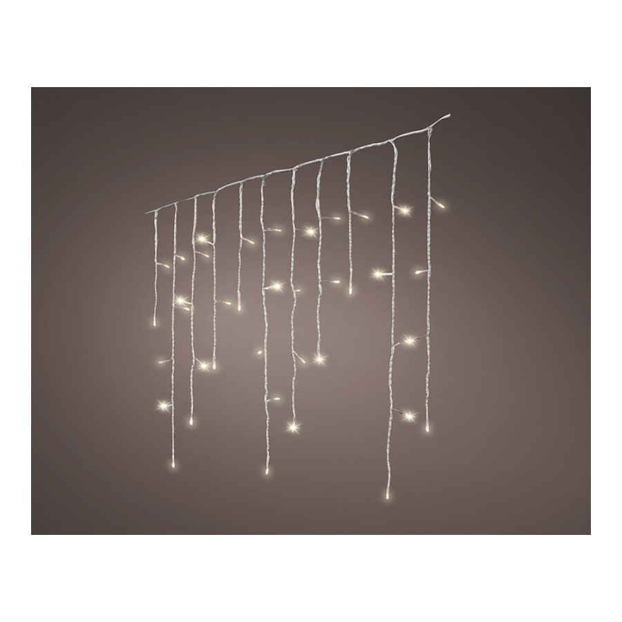 Cortina led icicle lights, 240 leds, multifunções, luz quente, para exteriores, 5,8 m