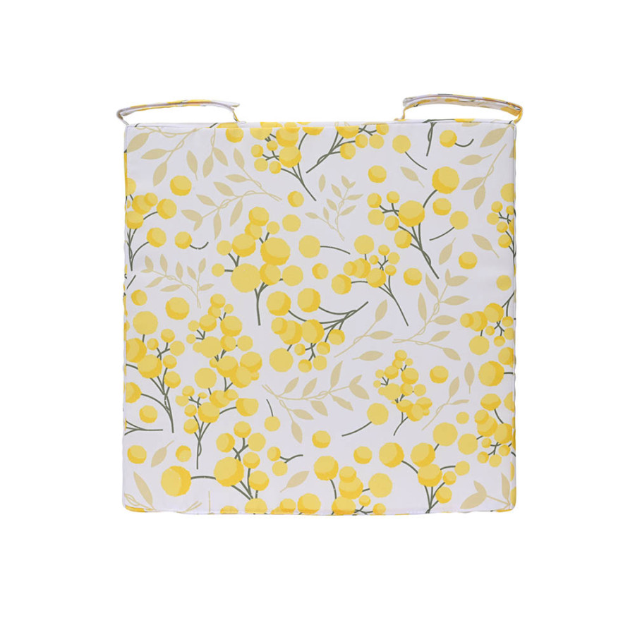 Almofada de poliéster estampada quadrada, exterior, 40 x 40 x 4 cm