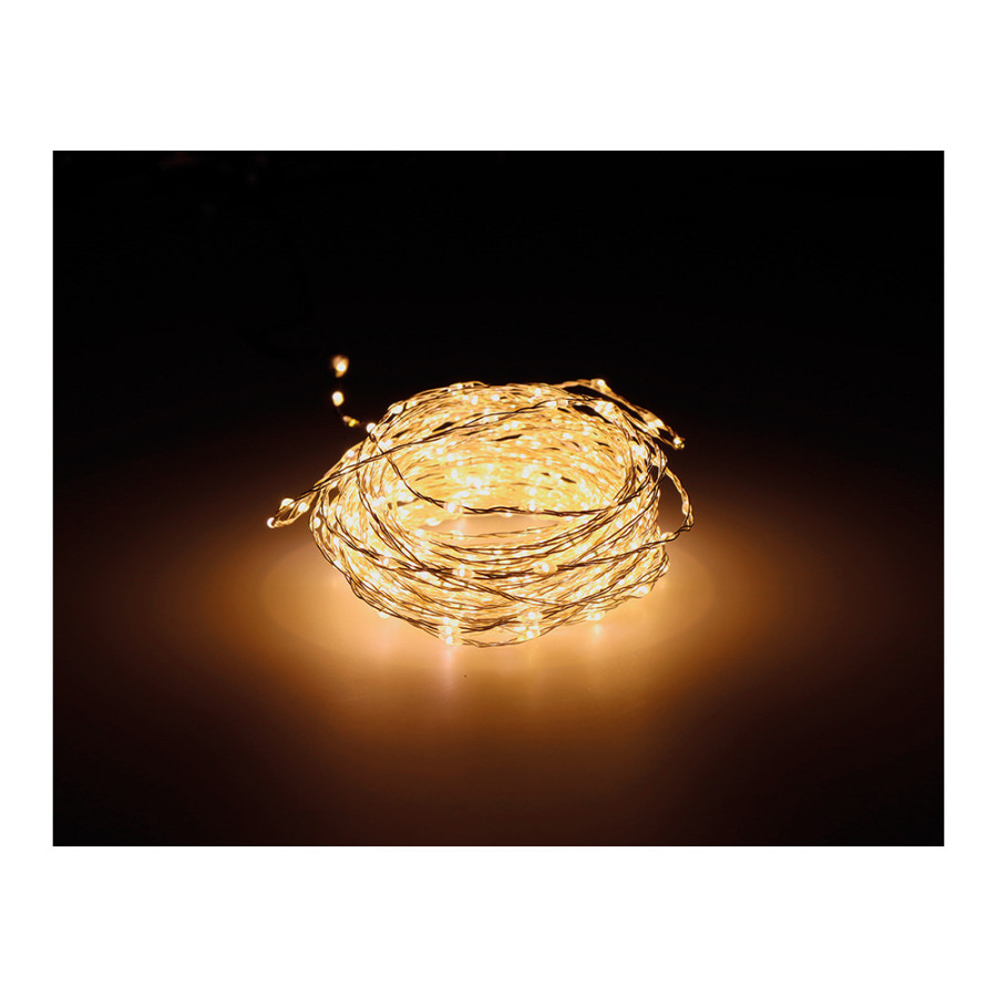 Grinalda micro led, 567 leds, multifunções, branco quente, exterior, 9 m
