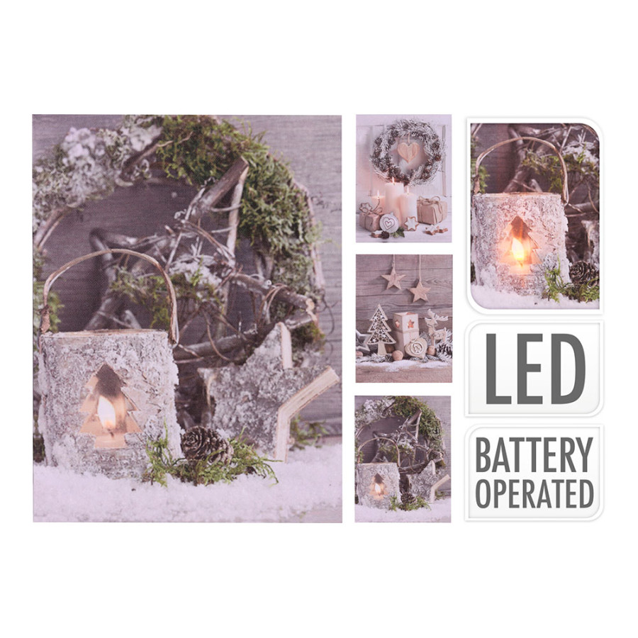 Quadro de natal led 15x20cm modelos sortidos