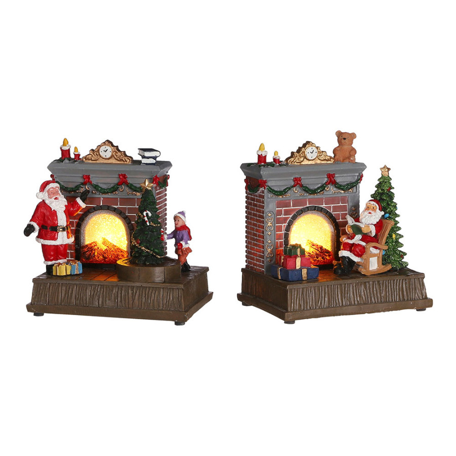 Lareira decorativa pai natal modelos sortidos