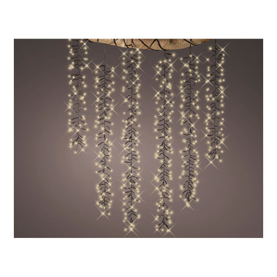 Cortina cascata para árvore, multifunção, 480 leds, 2m