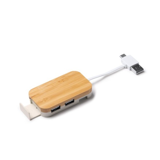 Porta USB com um Suporte Feito de Bambu Kruse