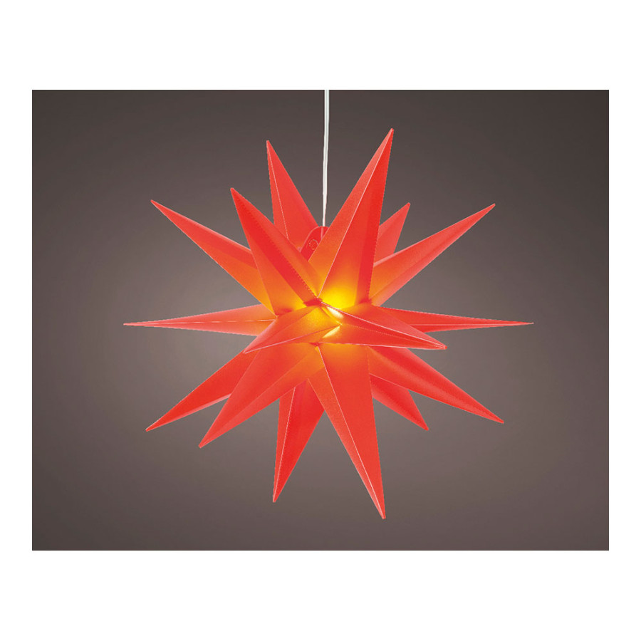 Estrela vermelha iluminada ø40x40cm 6 leds exterior