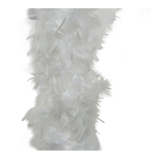 Boá de plumas brancas 184x184cm basics